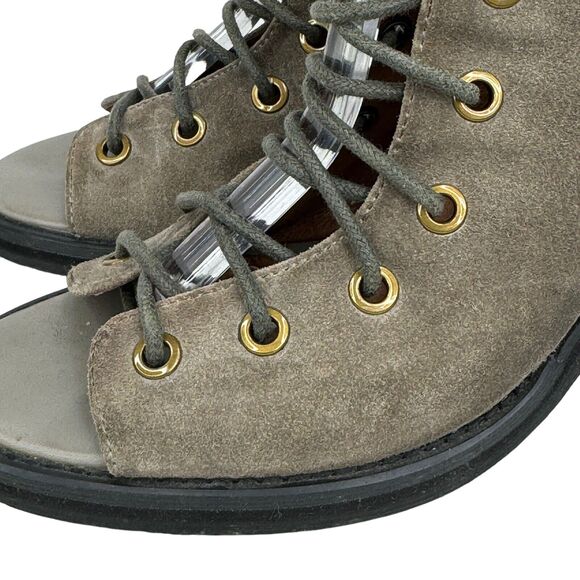 Jeffrey Campbell x Free People Boho Heels SZ 7.5 Open Toe Lace Front Booties - Picture 9 of 11